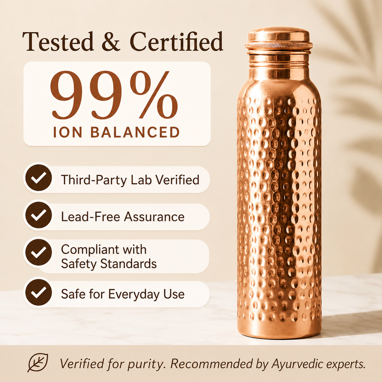 Handmade Ayurvedic Copper Bottle