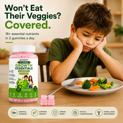 Bloomly Growth Essentials – Daily Gummies for Growing Kids