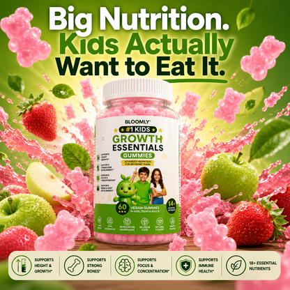 Bloomly Growth Essentials – Daily Gummies for Growing Kids