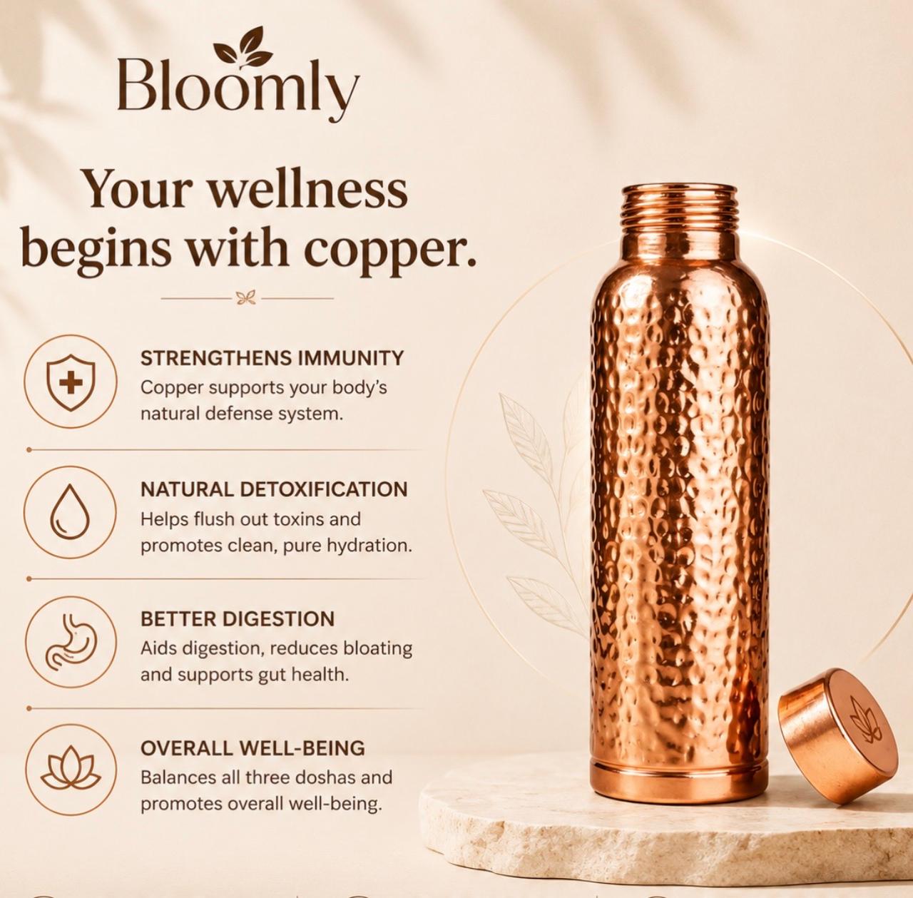 Handmade Ayurvedic Copper Bottle