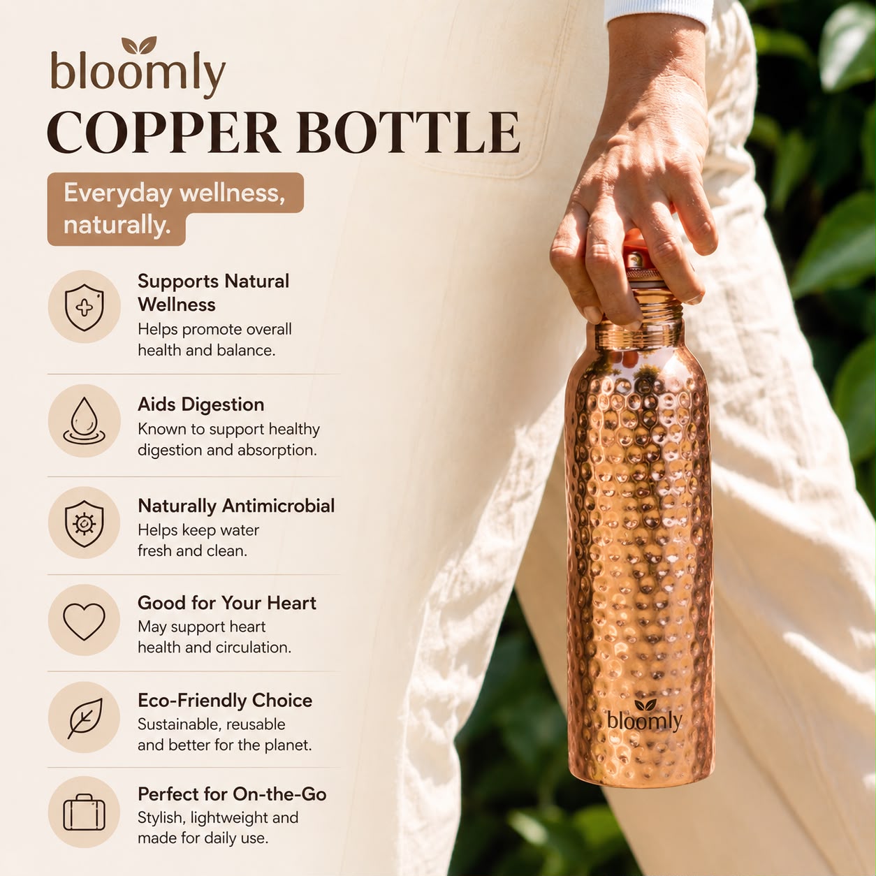Handmade Ayurvedic Copper Bottle